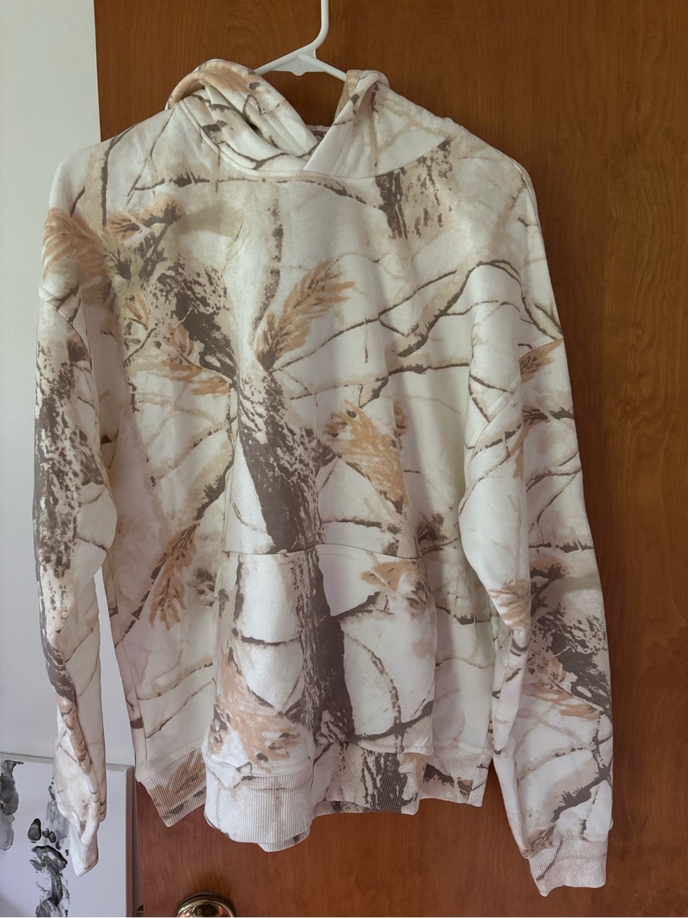 White and Tan Camouflage Hoodie